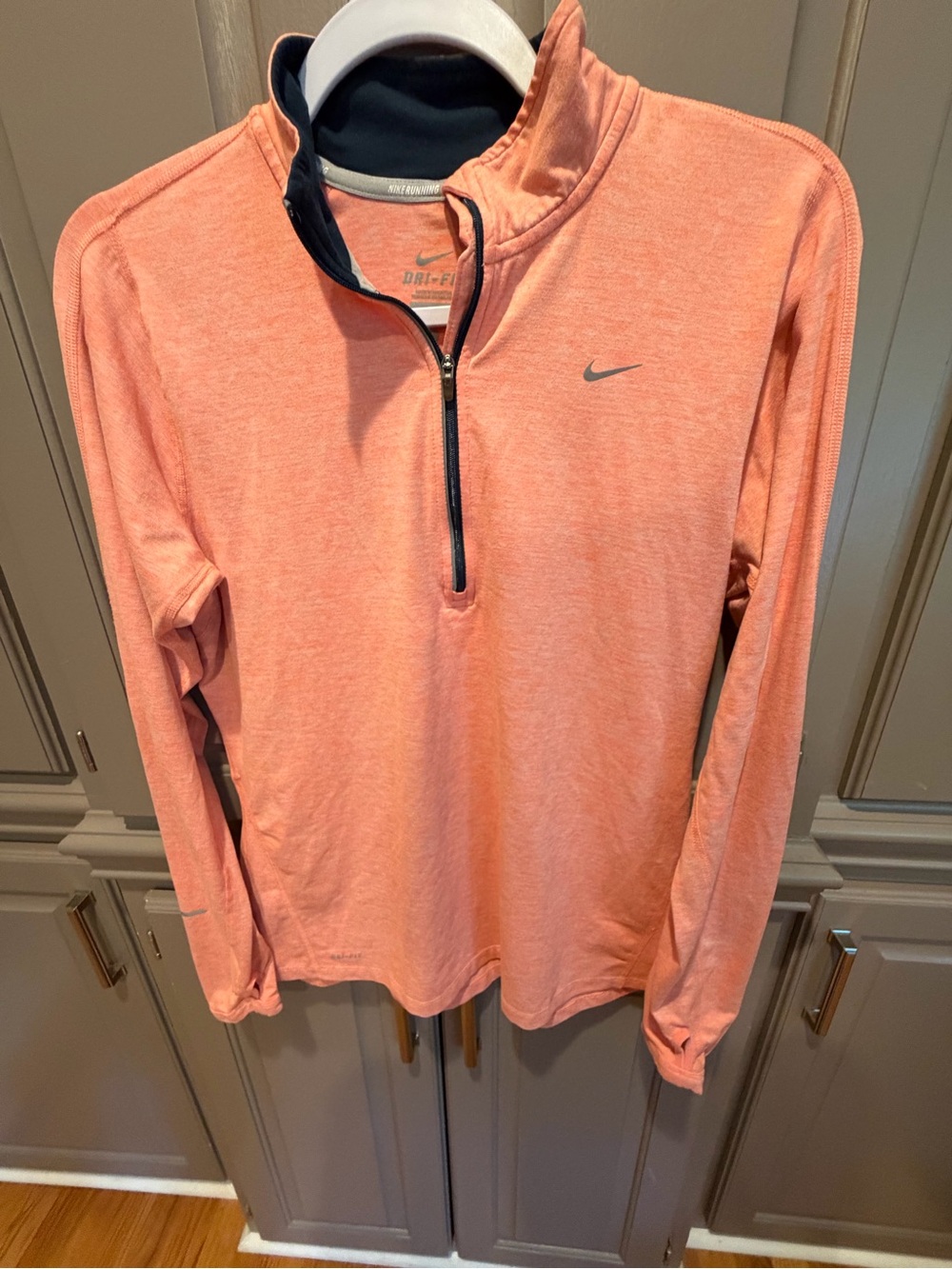 Nike Women's Coral Long Sleeve Dri-FIT Quarter Zip